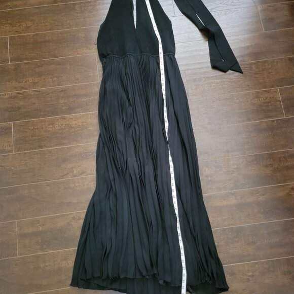 NEW Milly Kora Dress Maxi Womens 12 Pleated Halter Backless Black Retail $595 - Picture 10 of 11